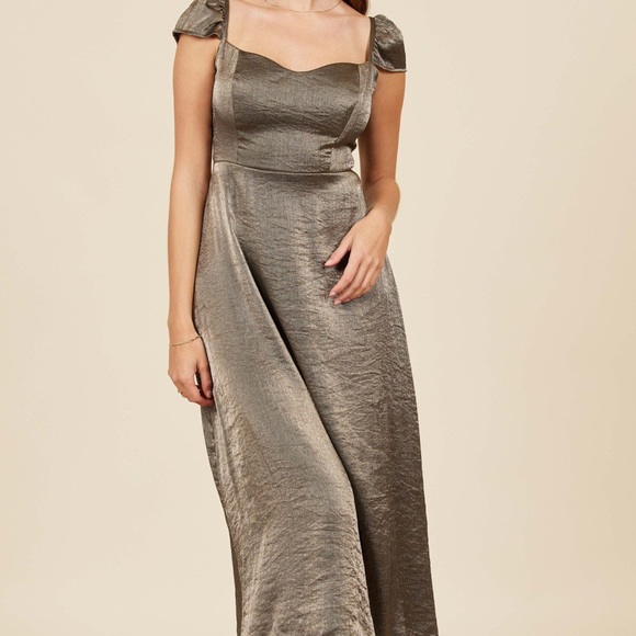 Park & Fifth Roosevelt Dress in Metallic Plissé XL - Picture 4 of 7